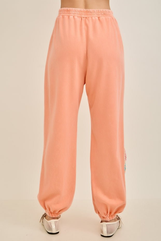 Daydream Mineral Washed Crochet Joggers - Westly