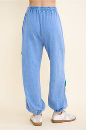 Daydream Mineral Washed Crochet Joggers - Westly