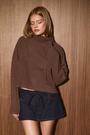 Daylight Mock Neck Pullover in Brown - product photo 1