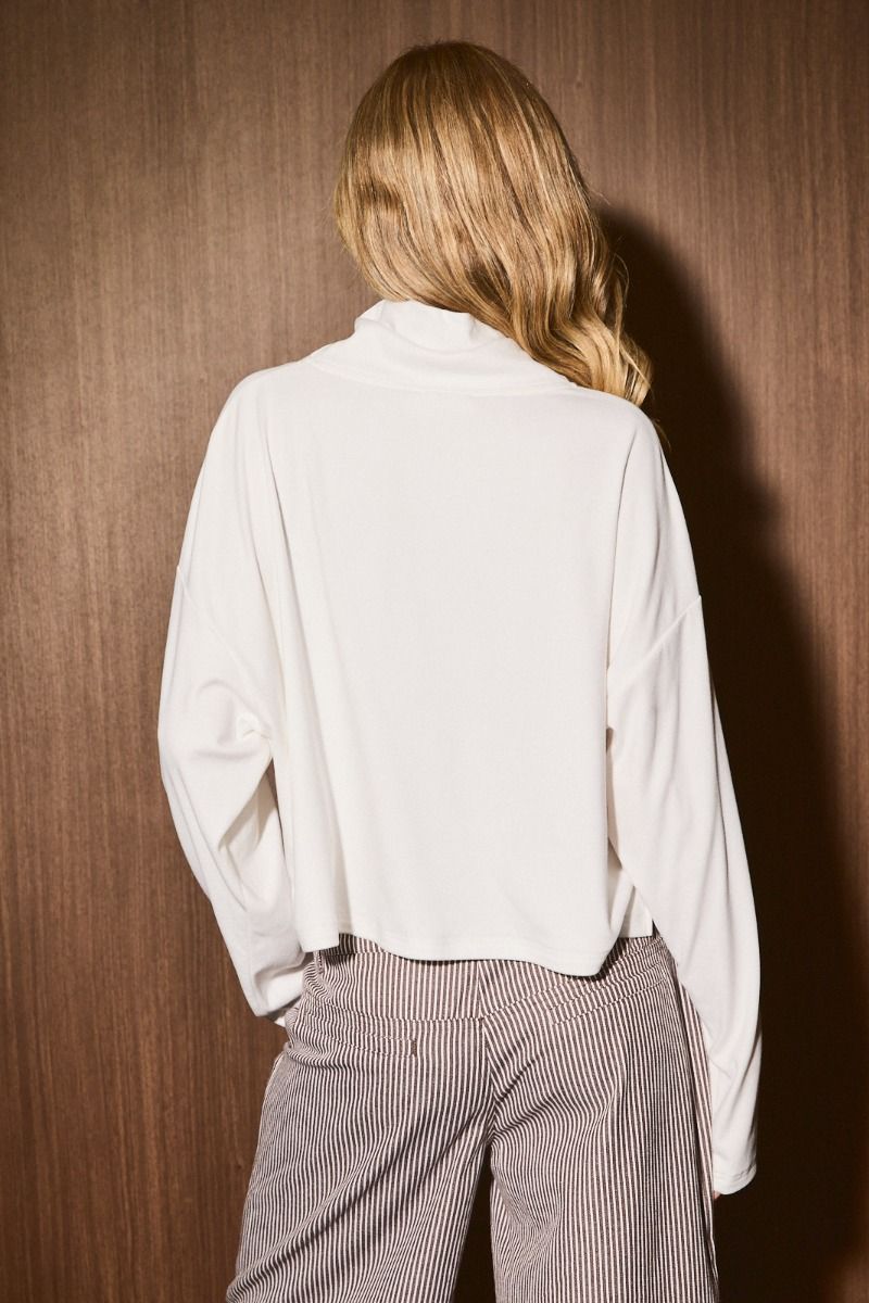 Daylight Mock Neck Pullover in White - product photo 9