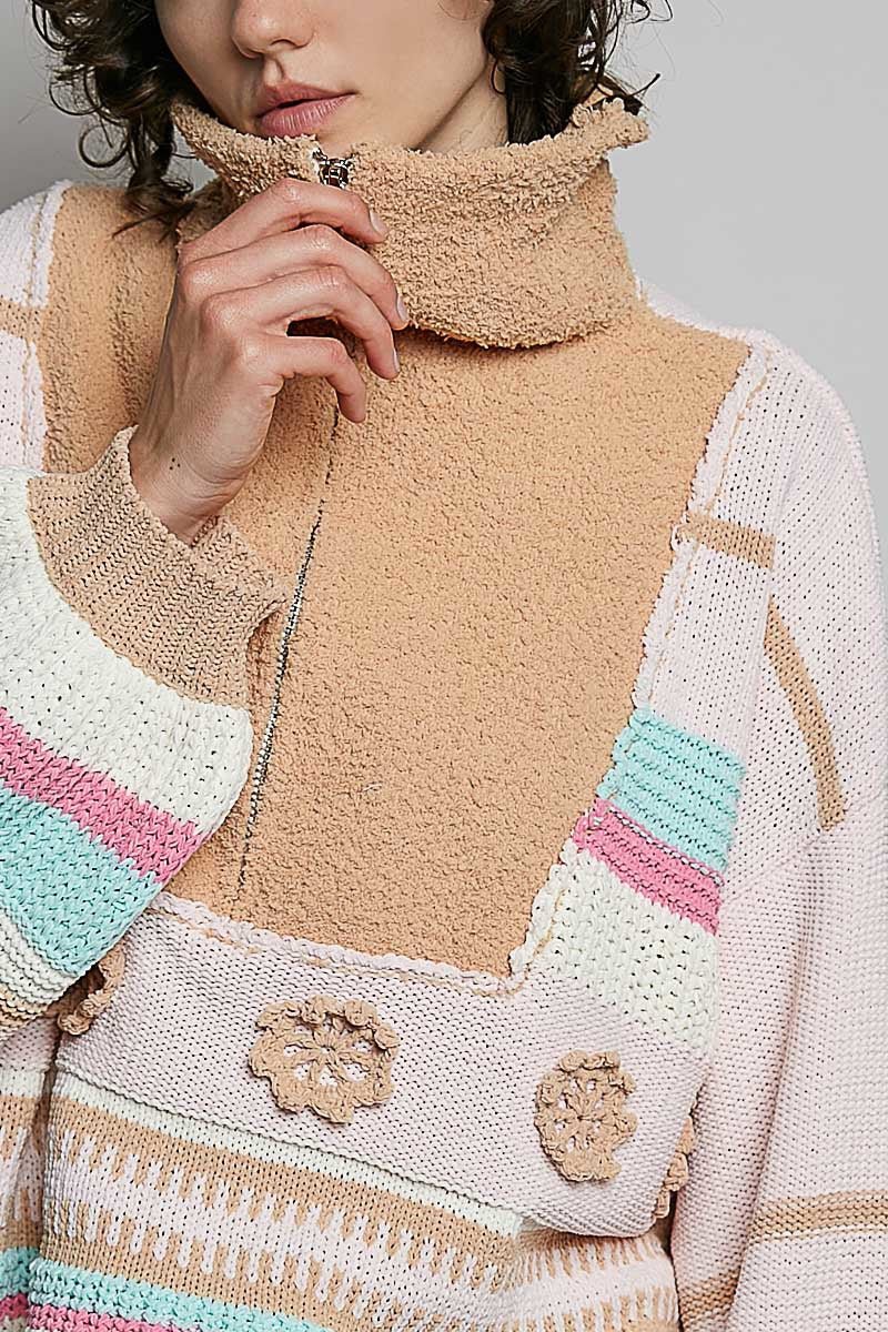 Daytripper Half-Zip Balloon Sleeve Sweater - Westly