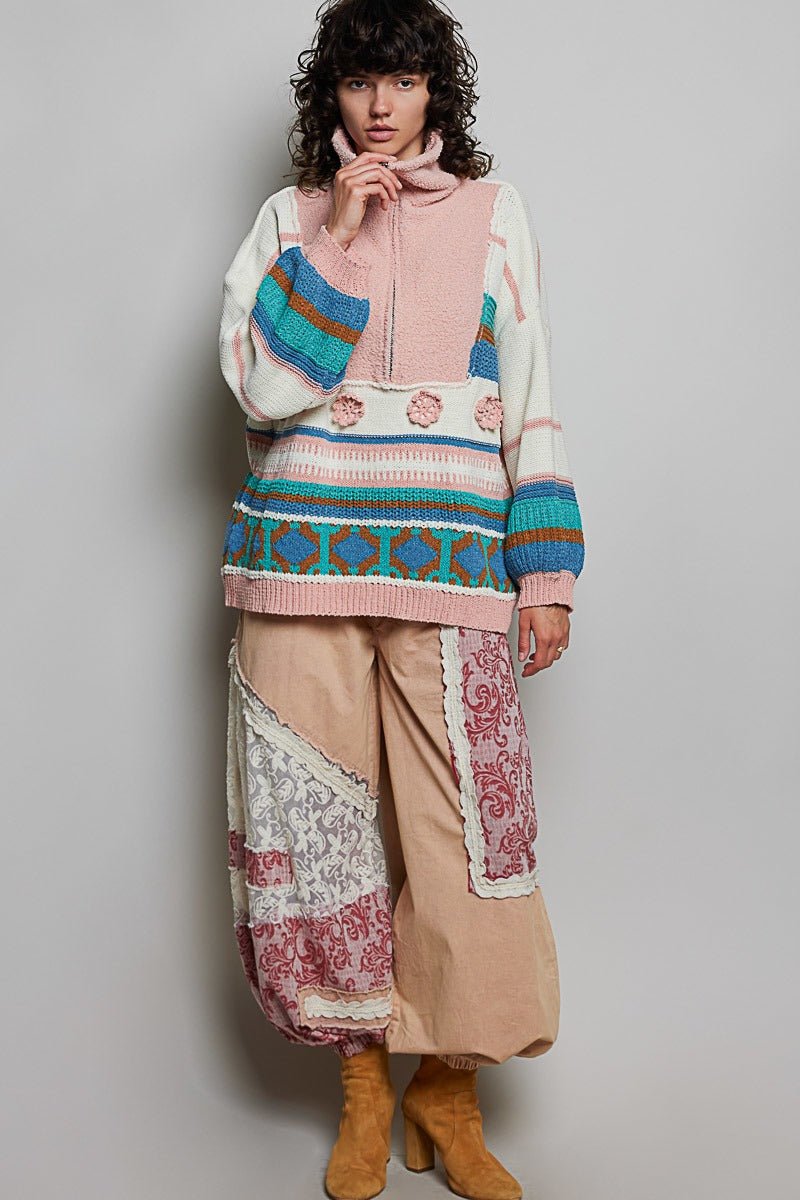 Daytripper Half-Zip Balloon Sleeve Sweater - Westly
