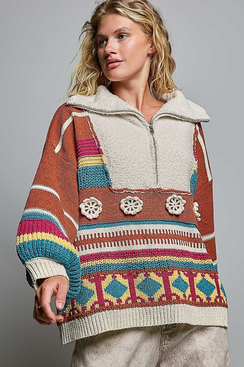 Daytripper Half-Zip Balloon Sleeve Sweater - Westly
