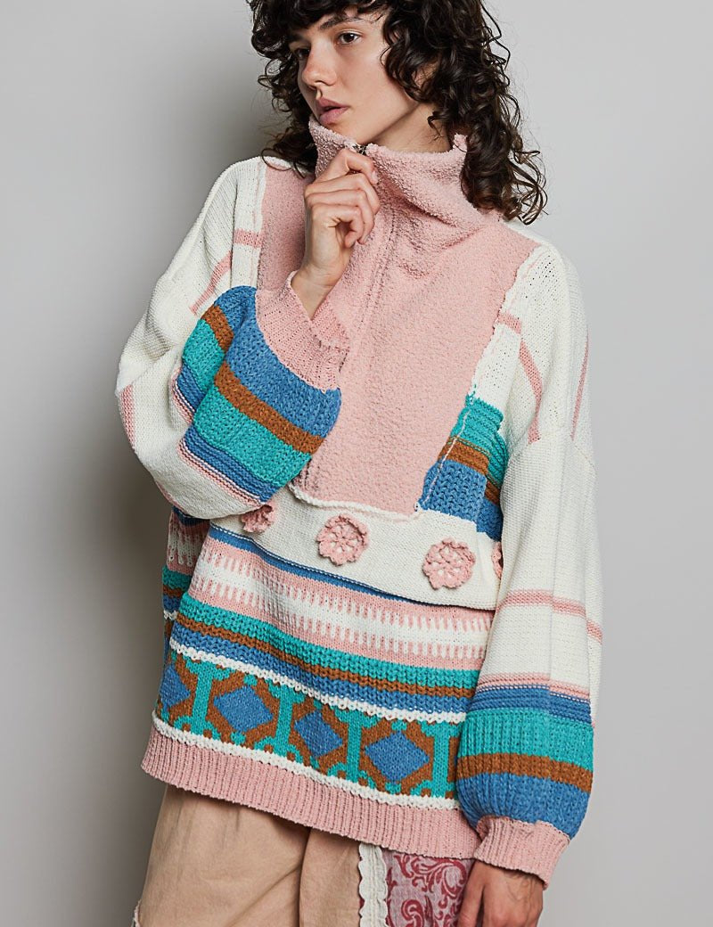 Daytripper Half-Zip Balloon Sleeve Sweater - Westly
