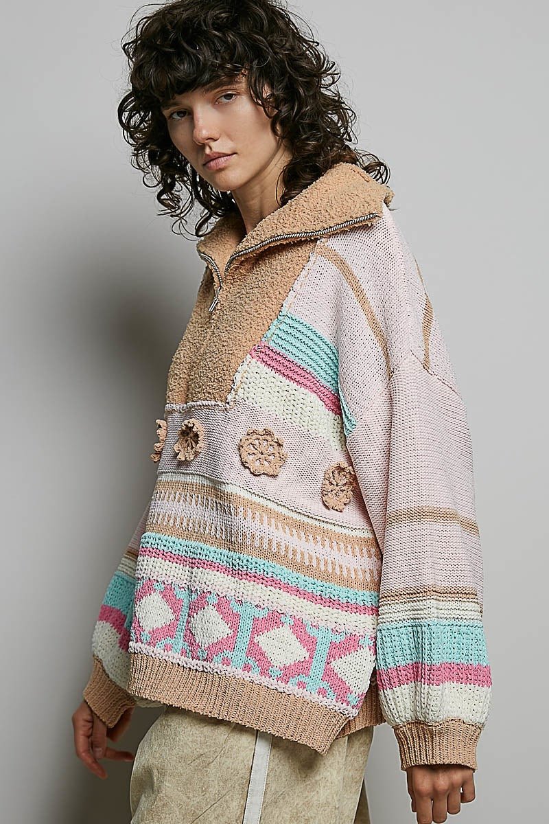Daytripper Half-Zip Balloon Sleeve Sweater - Westly