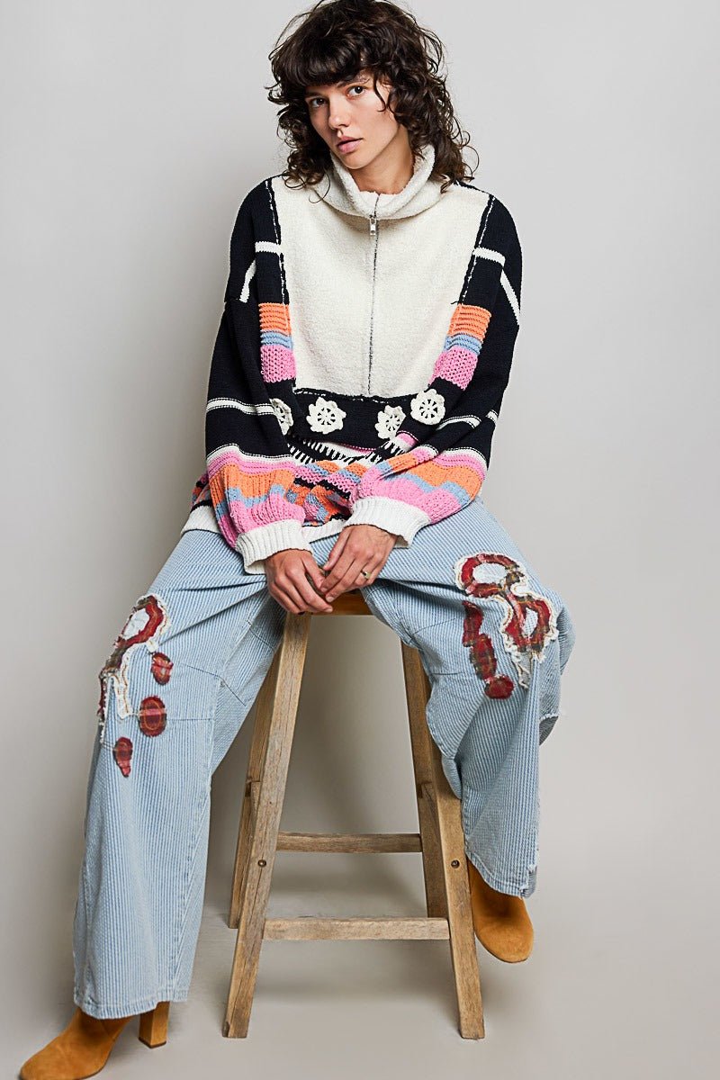Daytripper Half-Zip Balloon Sleeve Sweater - Westly