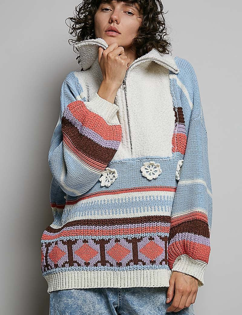 Daytripper Half-Zip Balloon Sleeve Sweater - Westly