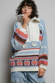 Daytripper Half-Zip Balloon Sleeve Sweater - Westly
