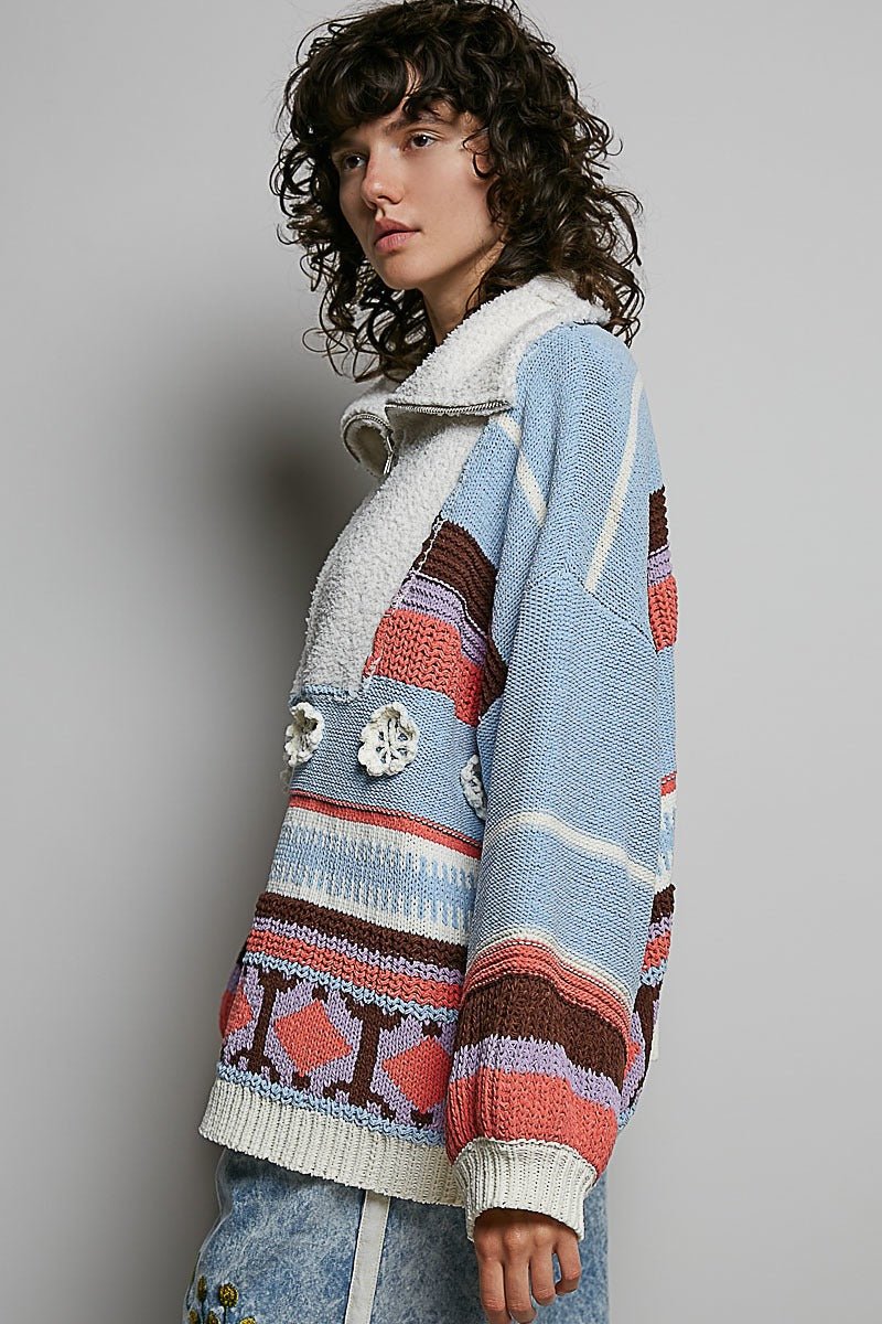 Daytripper Half-Zip Balloon Sleeve Sweater - Westly