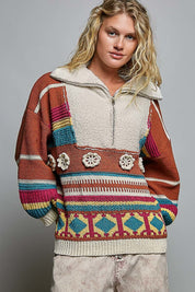 Daytripper Half-Zip Balloon Sleeve Sweater - Westly