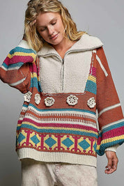 Daytripper Half-Zip Balloon Sleeve Sweater - Westly