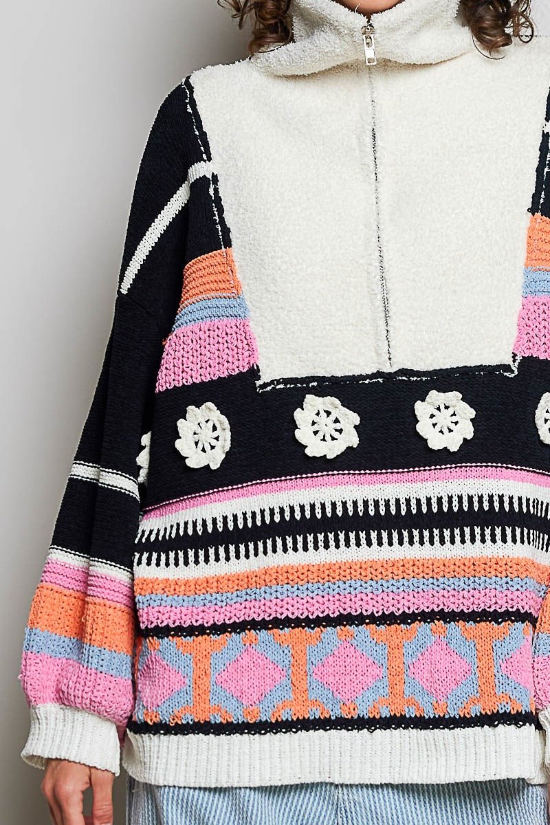 Daytripper Half-Zip Balloon Sleeve Sweater - Westly