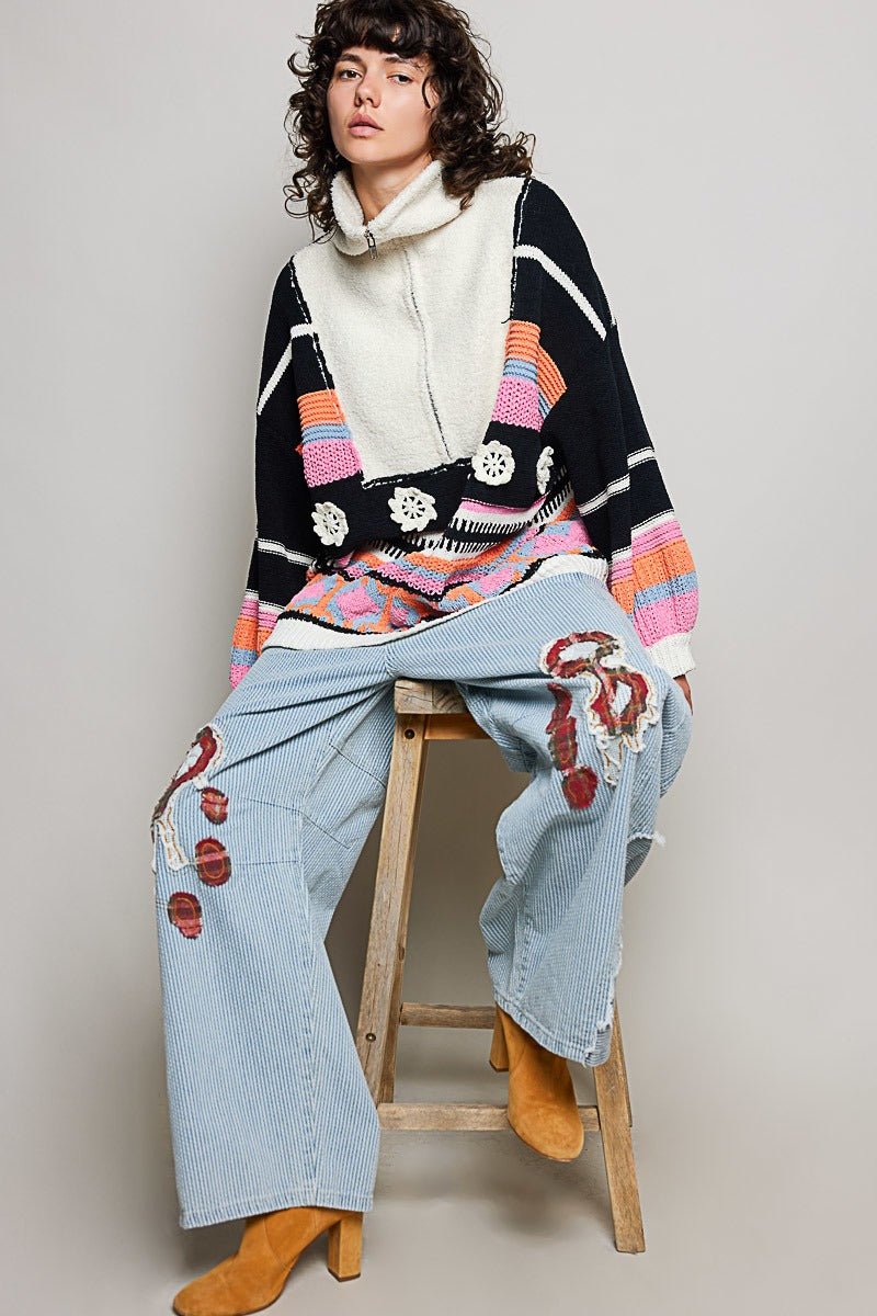 Daytripper Half-Zip Balloon Sleeve Sweater - Westly