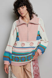 Daytripper Half-Zip Balloon Sleeve Sweater - Westly