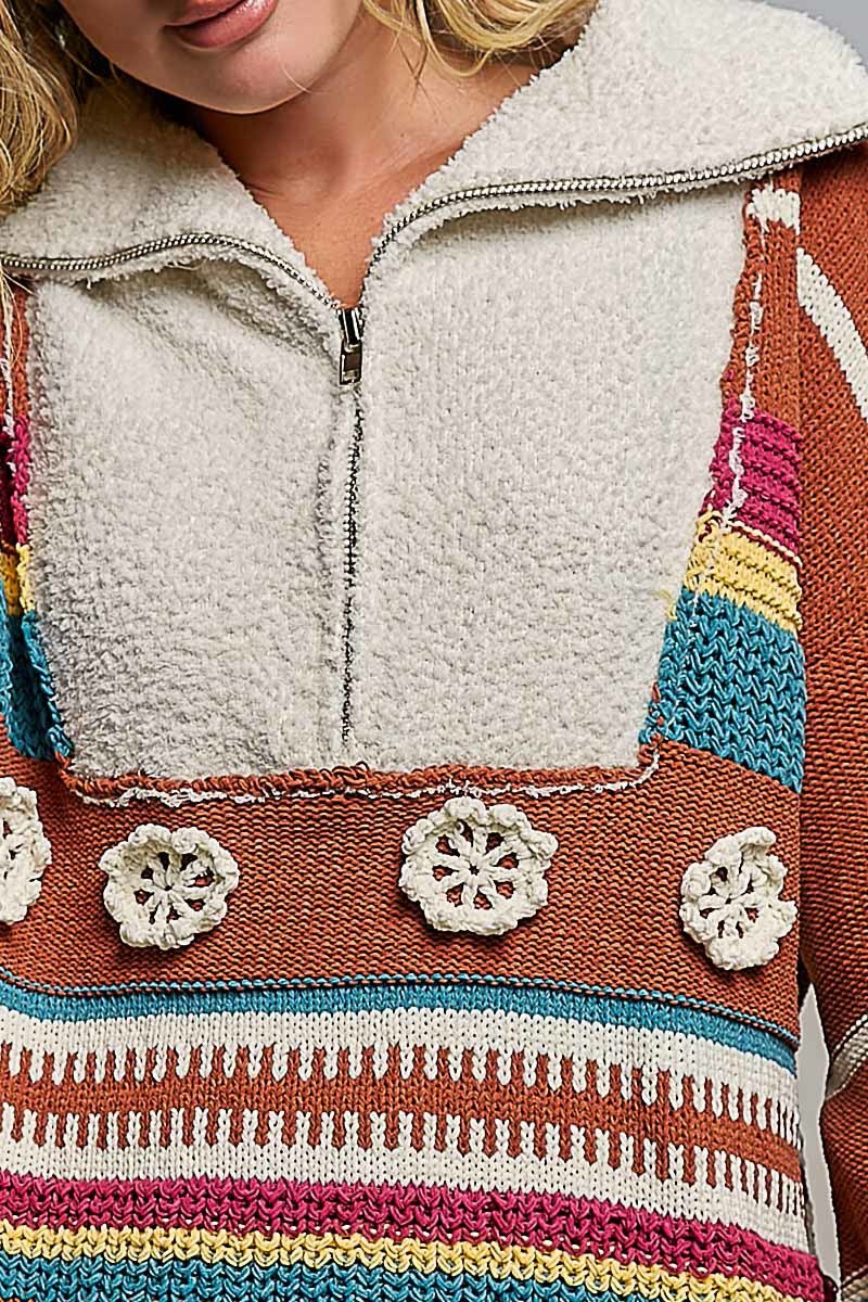 Daytripper Half-Zip Balloon Sleeve Sweater - Westly