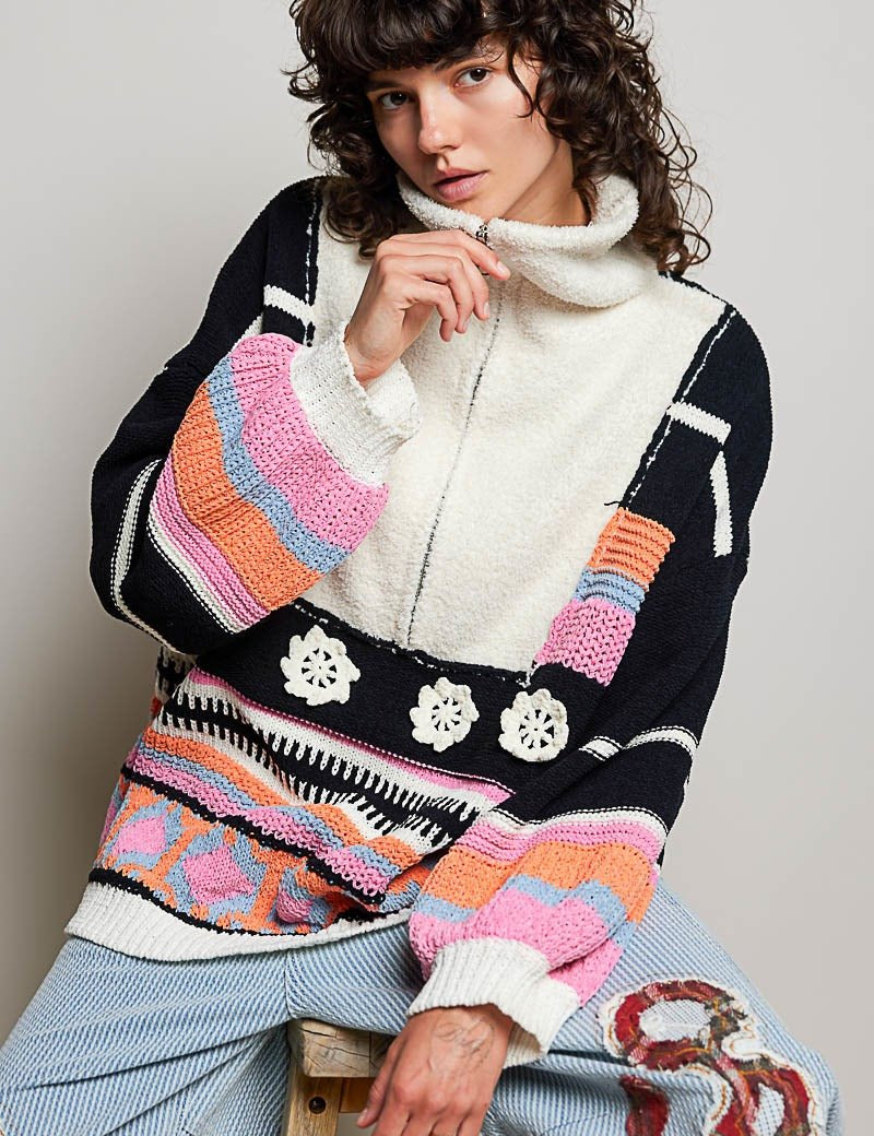 Daytripper Half-Zip Balloon Sleeve Sweater - Westly