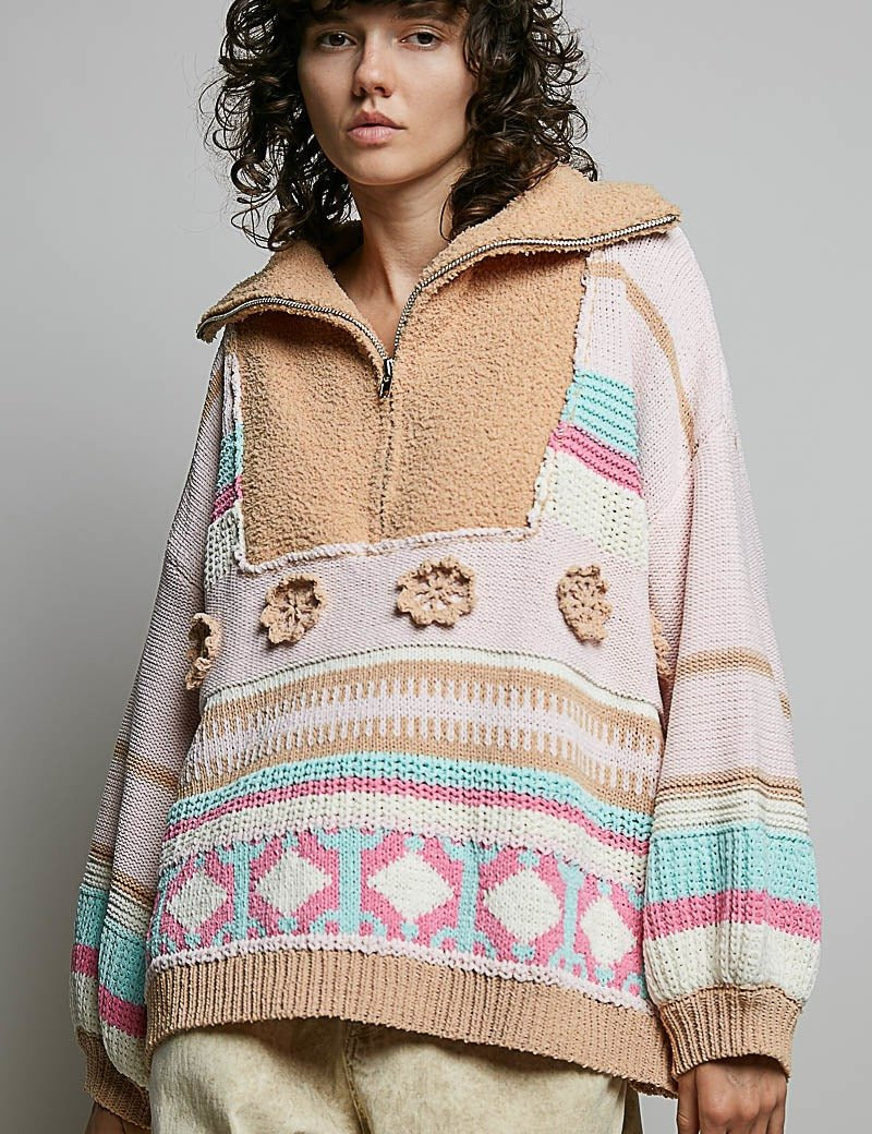 Daytripper Half-Zip Balloon Sleeve Sweater - Westly