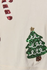 Deck the Halls Christmas Motif Cropped Sweatshirt - Westly