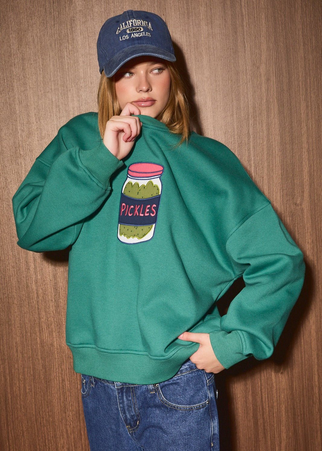 Deli Counter Pickle Patch Sweatshirt - Westly