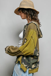 Della Mixed Media Zip-Up Cropped Hoodie - Westly