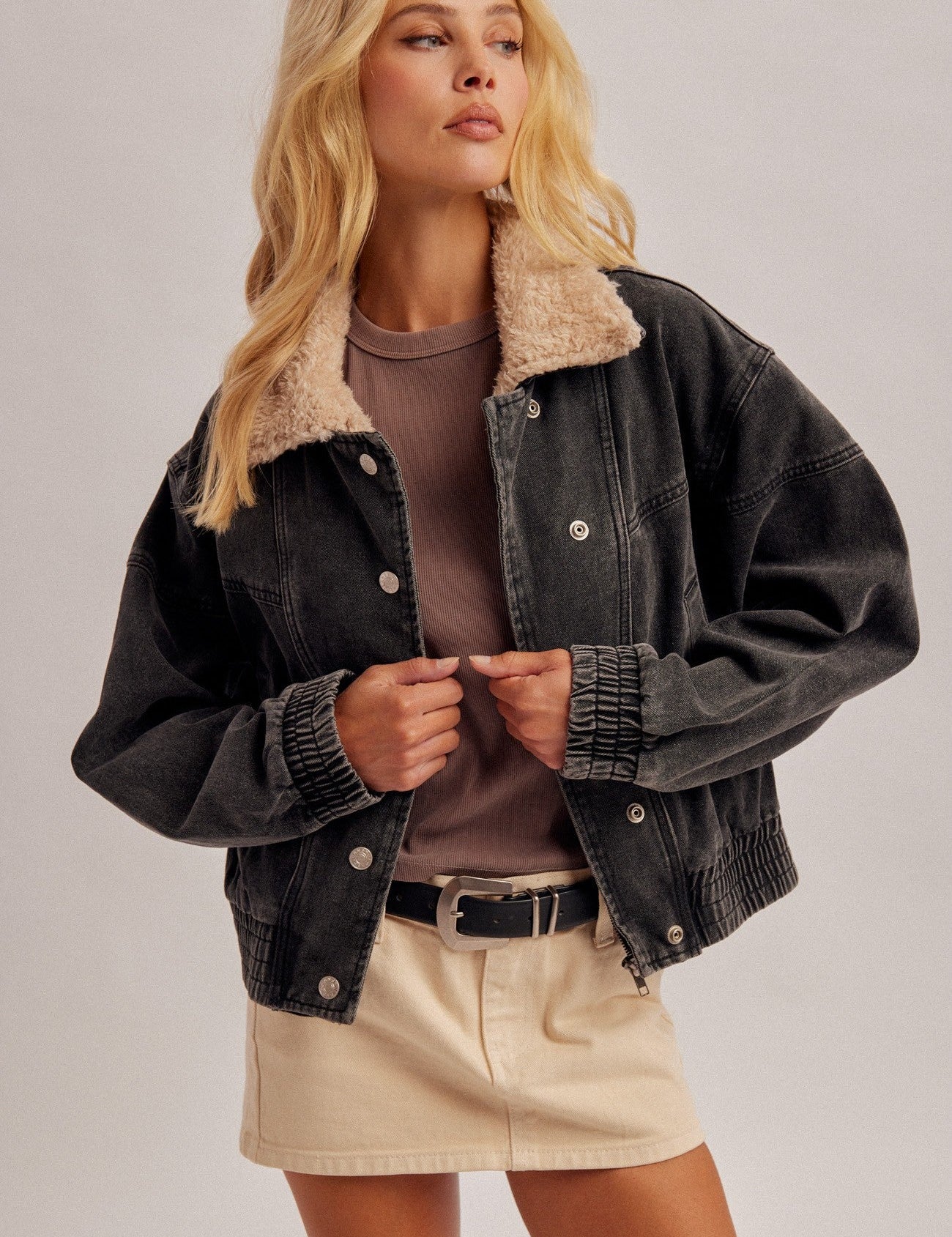 Denali Faux Fur Collar Denim Jacket - Westly