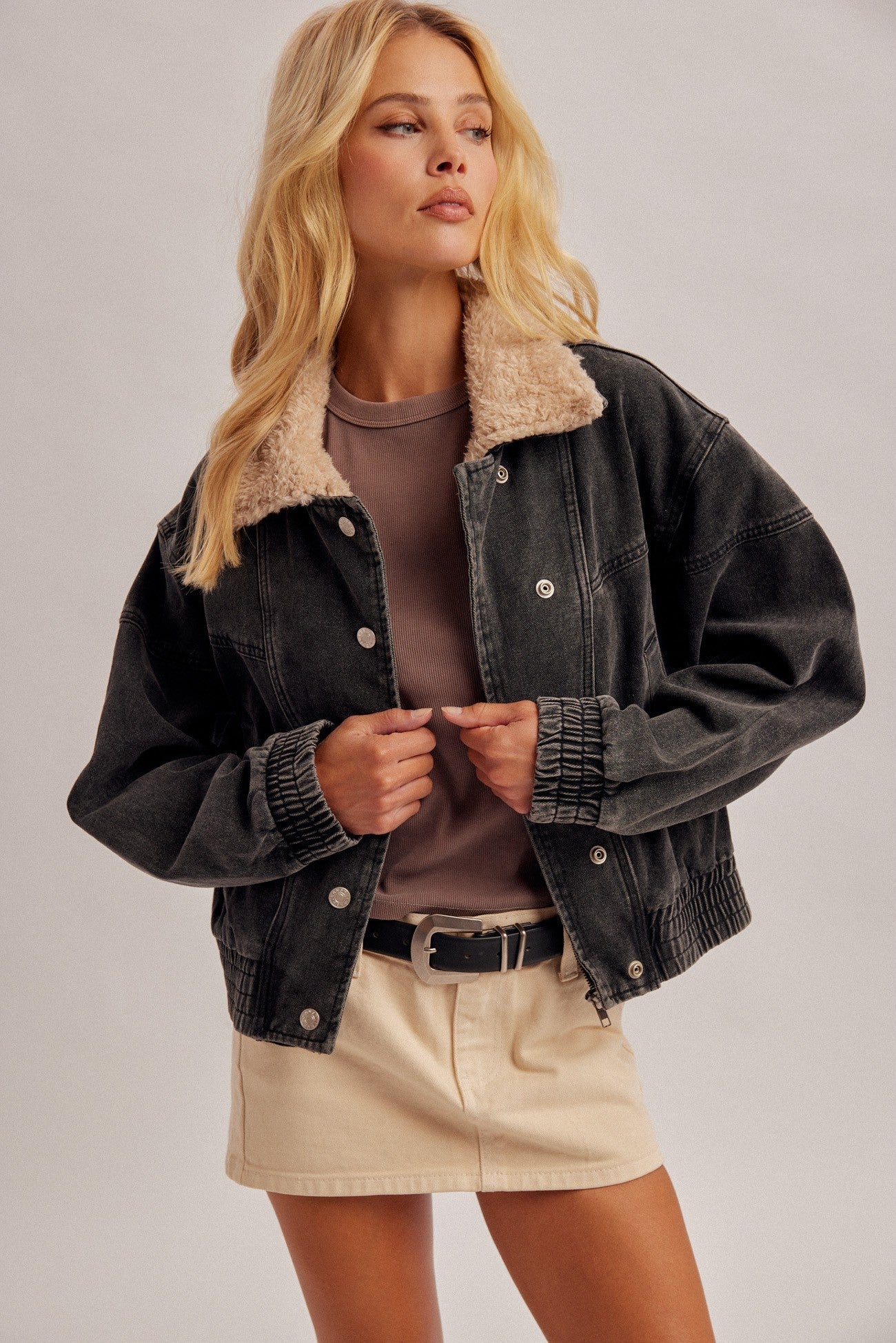 Denali Faux Fur Collar Denim Jacket - Westly
