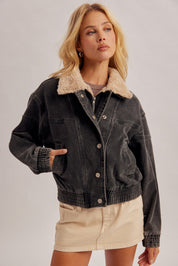 Denali Faux Fur Collar Denim Jacket - Westly