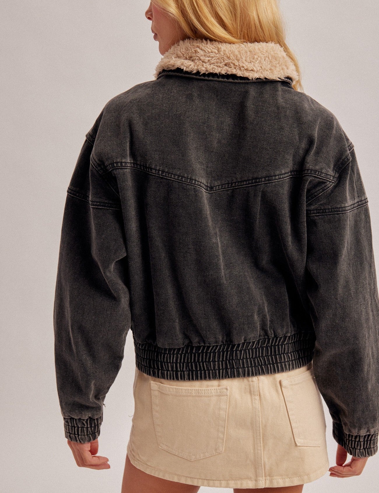 Denali Faux Fur Collar Denim Jacket - Westly