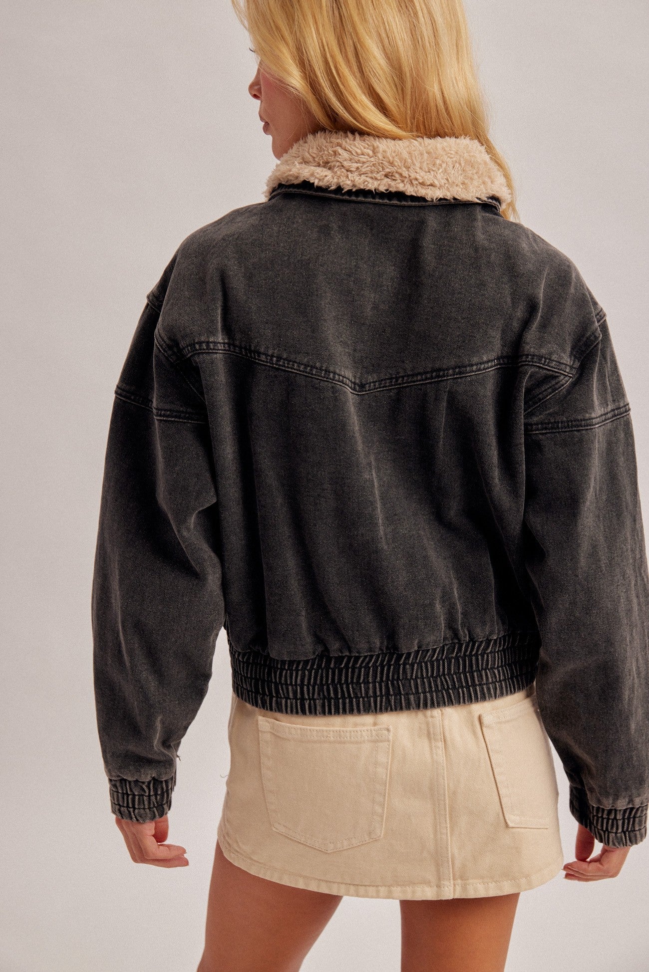 Denali Faux Fur Collar Denim Jacket - Westly