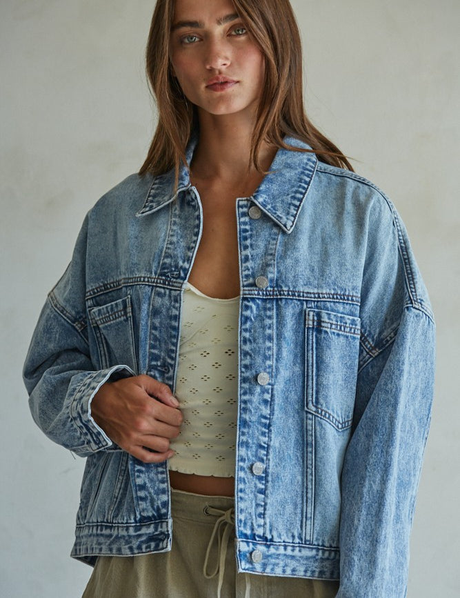 Denim Days Relaxed Jean Jacket in Washed Denim - product photo 1