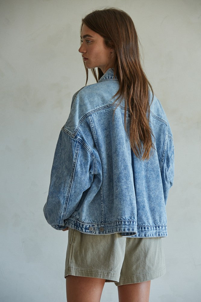 Denim Days Relaxed Jean Jacket in Washed Denim - product photo 3