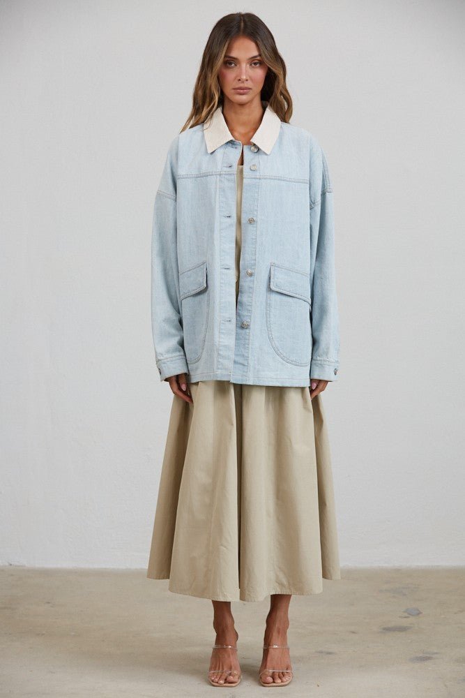 Denim Provision Contrast Collar Barn Jacket - Westly