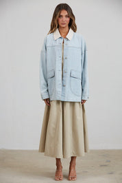 Denim Provision Contrast Collar Barn Jacket - Westly