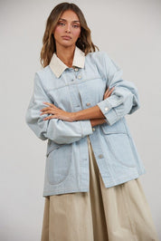 Denim Provision Contrast Collar Barn Jacket - Westly
