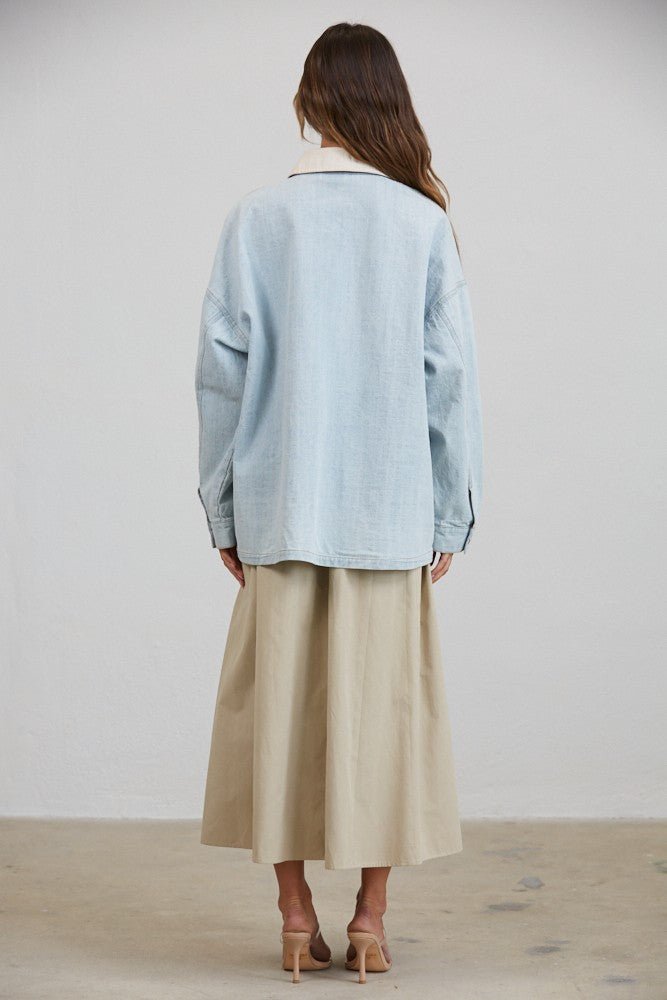 Denim Provision Contrast Collar Barn Jacket - Westly