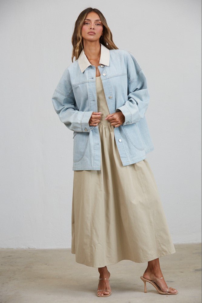 Denim Provision Contrast Collar Barn Jacket - Westly