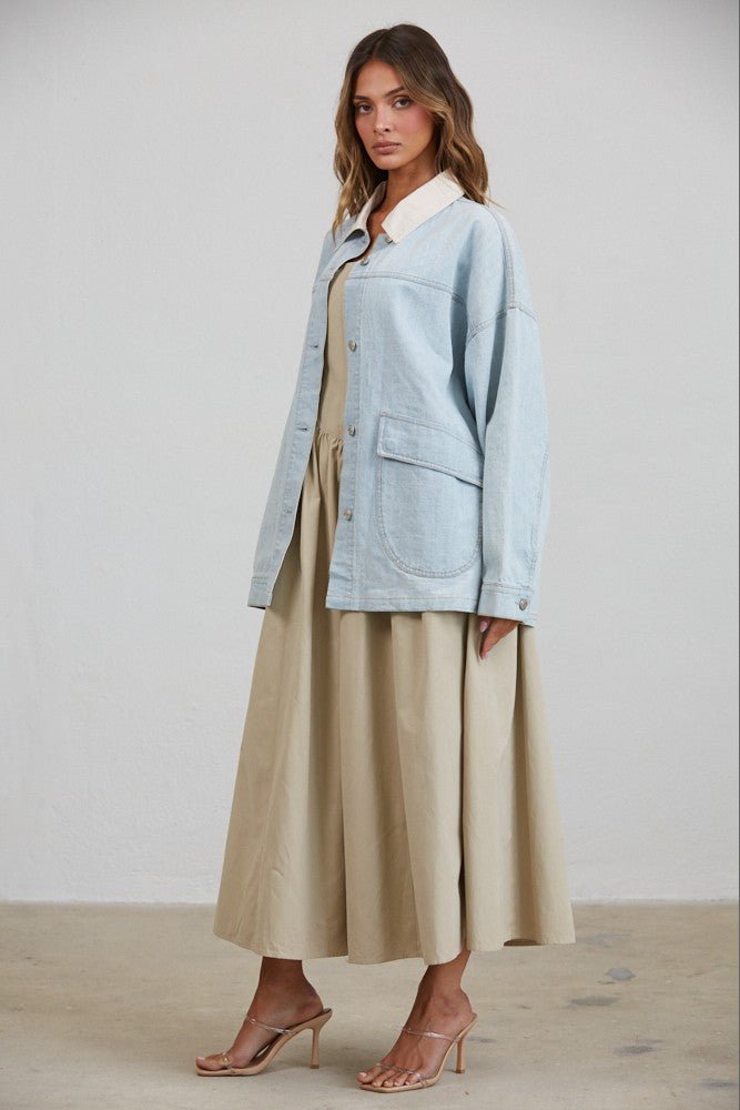 Denim Provision Contrast Collar Barn Jacket - Westly