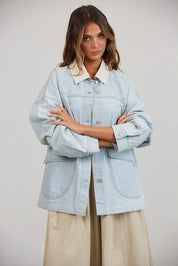 Denim Provision Contrast Collar Barn Jacket - Westly