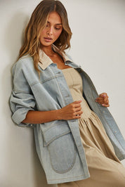 Denim Provision Contrast Collar Barn Jacket - Westly