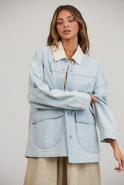 Denim Provision Contrast Collar Barn Jacket - Westly
