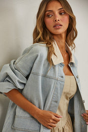 Denim Provision Contrast Collar Barn Jacket - Westly