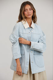 Denim Provision Contrast Collar Barn Jacket - Westly