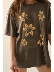 Desert Lilies Vintage - Print Oversized Graphic Tee - Westly