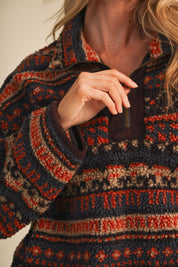 Desert Lodge Faux Sherpa Half-Zip Pullover - Westly