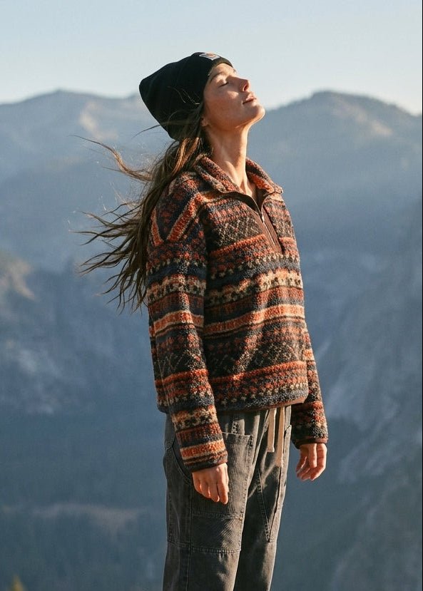 Desert Lodge Faux Sherpa Half-Zip Pullover - Westly
