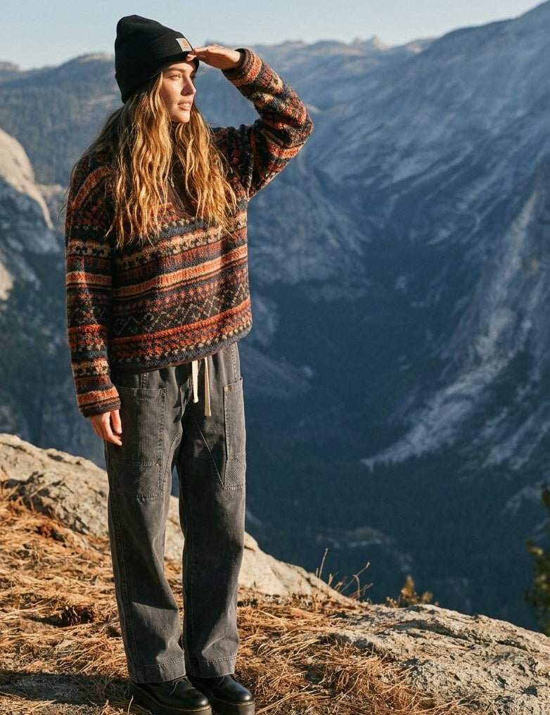 Desert Lodge Faux Sherpa Half-Zip Pullover - Westly