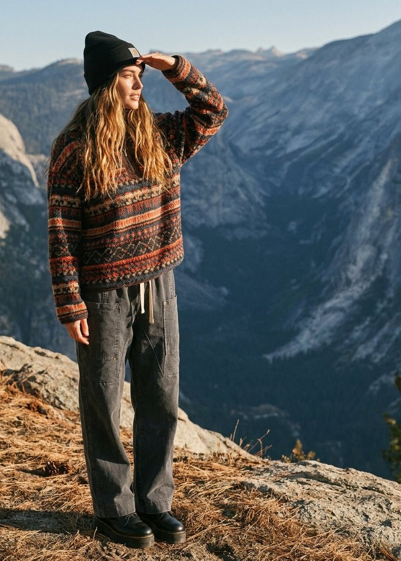Desert Lodge Faux Sherpa Half-Zip Pullover - Westly