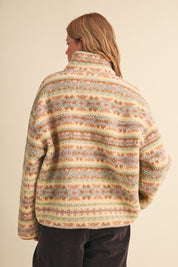 Desert Lodge Faux Sherpa Half-Zip Pullover - Westly