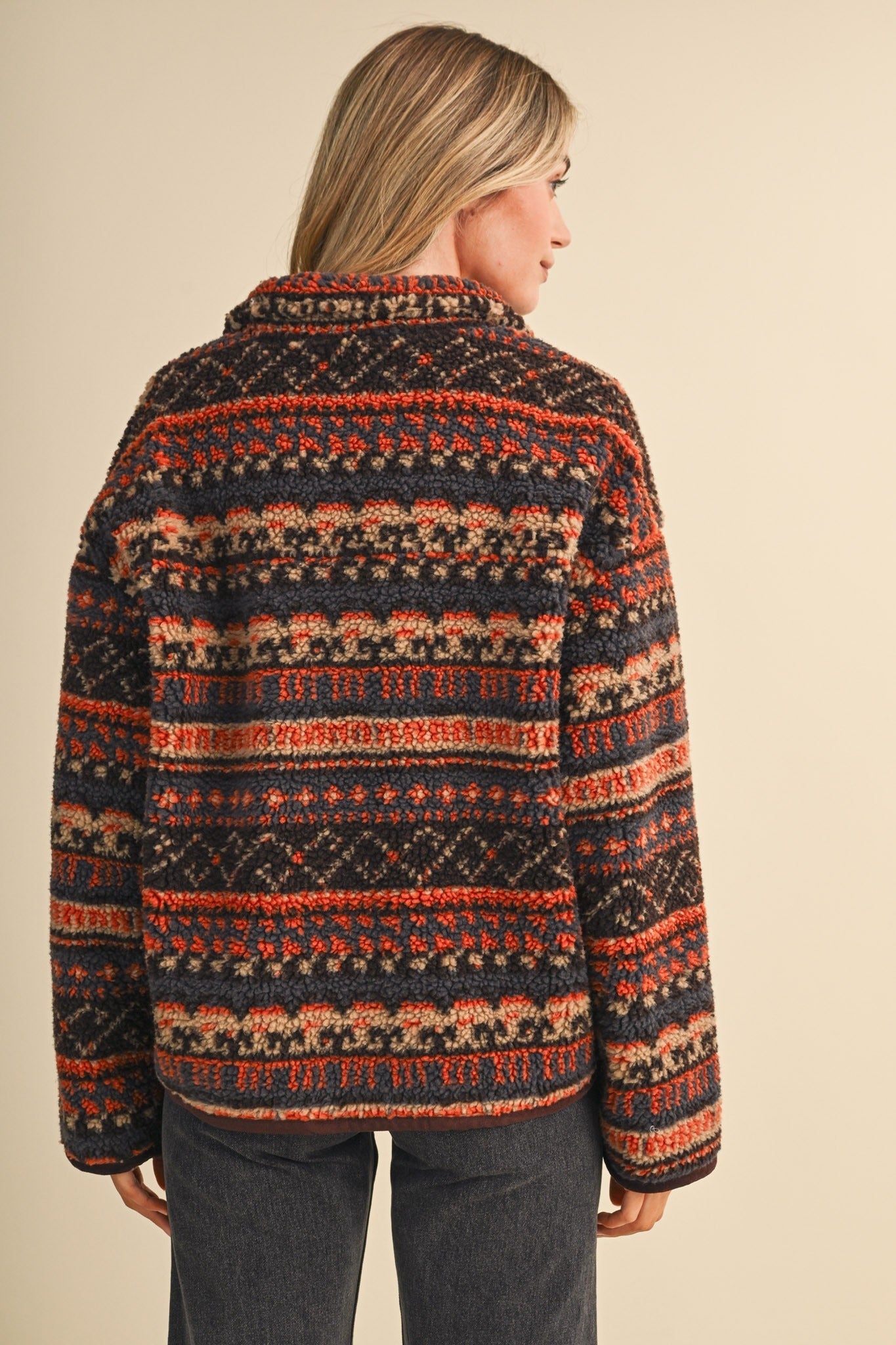 Desert Lodge Faux Sherpa Half-Zip Pullover - Westly