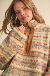 Desert Lodge Faux Sherpa Half-Zip Pullover - Westly